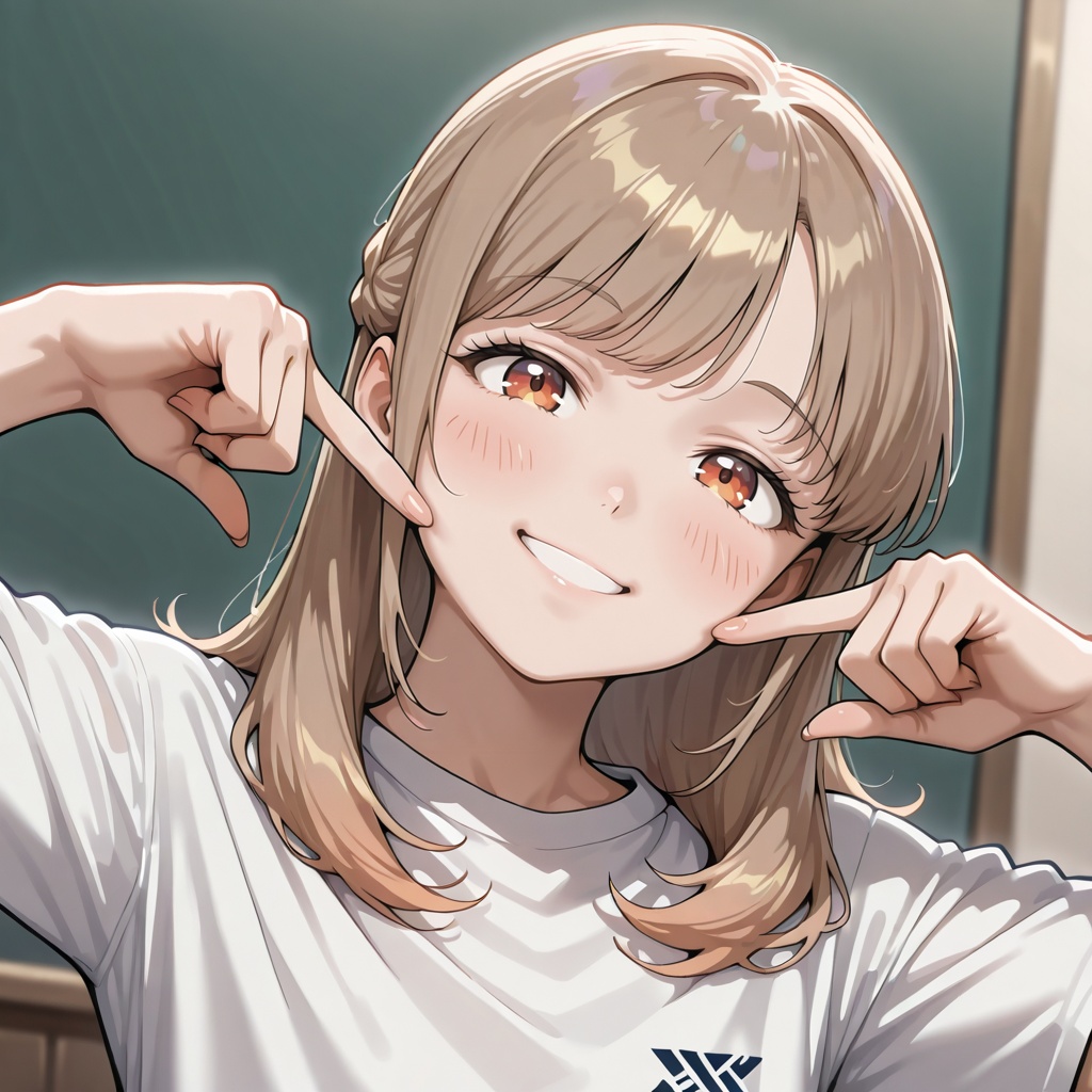 finger pose,  smile on Tensor.Art