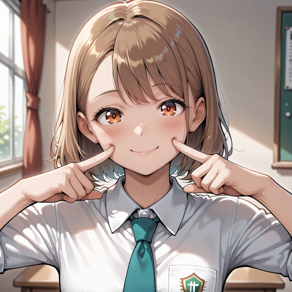 finger pose,  smile on Tensor.Art