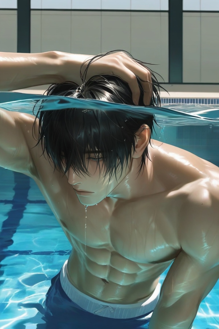 1boy,  solo,  A strikingly handsome young man with a natural skin tone and a slightly emo on Tensor.Art