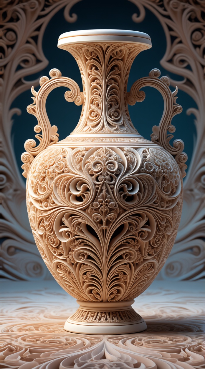 amphora jug made of fractal structures,  fractal object,  detailed fractal surface on Tensor.Art