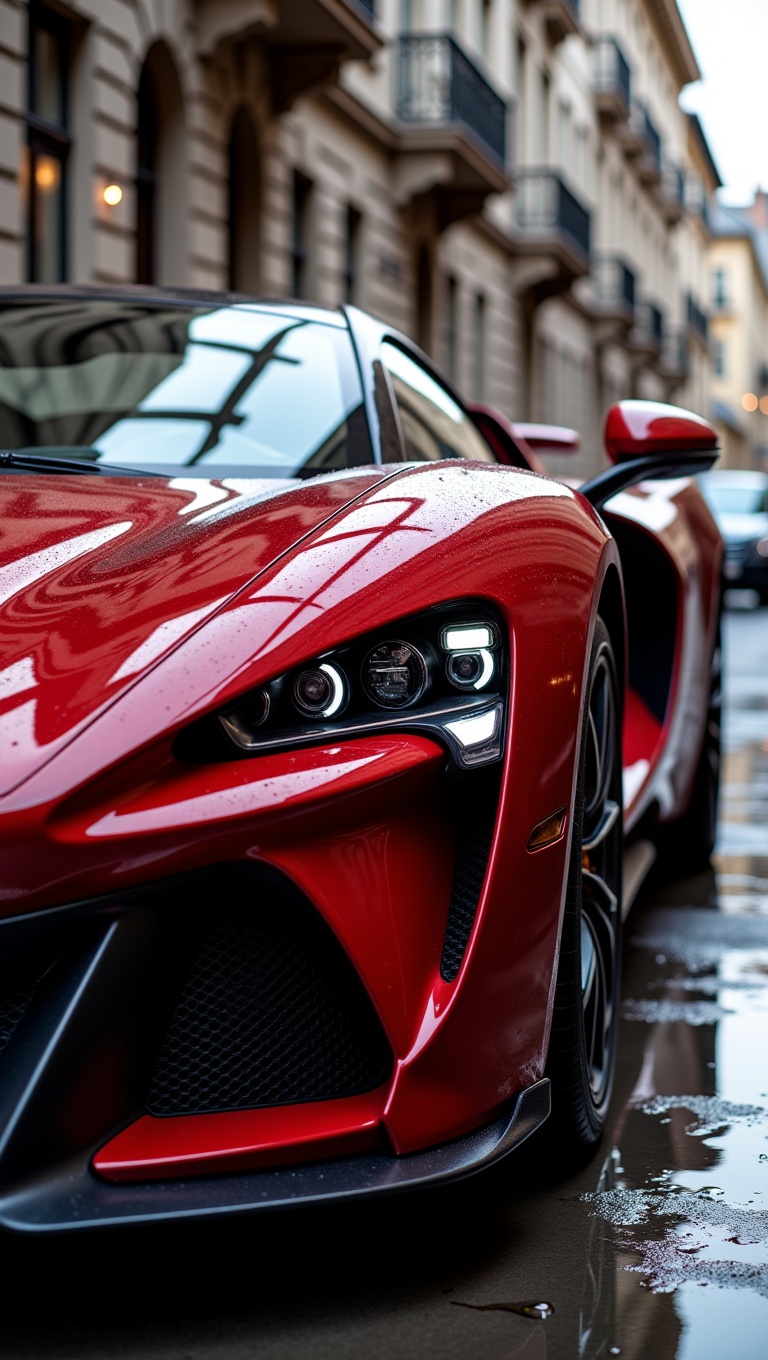luxury sports car,  glossy paint finish,  reflective chrome on Tensor.Art