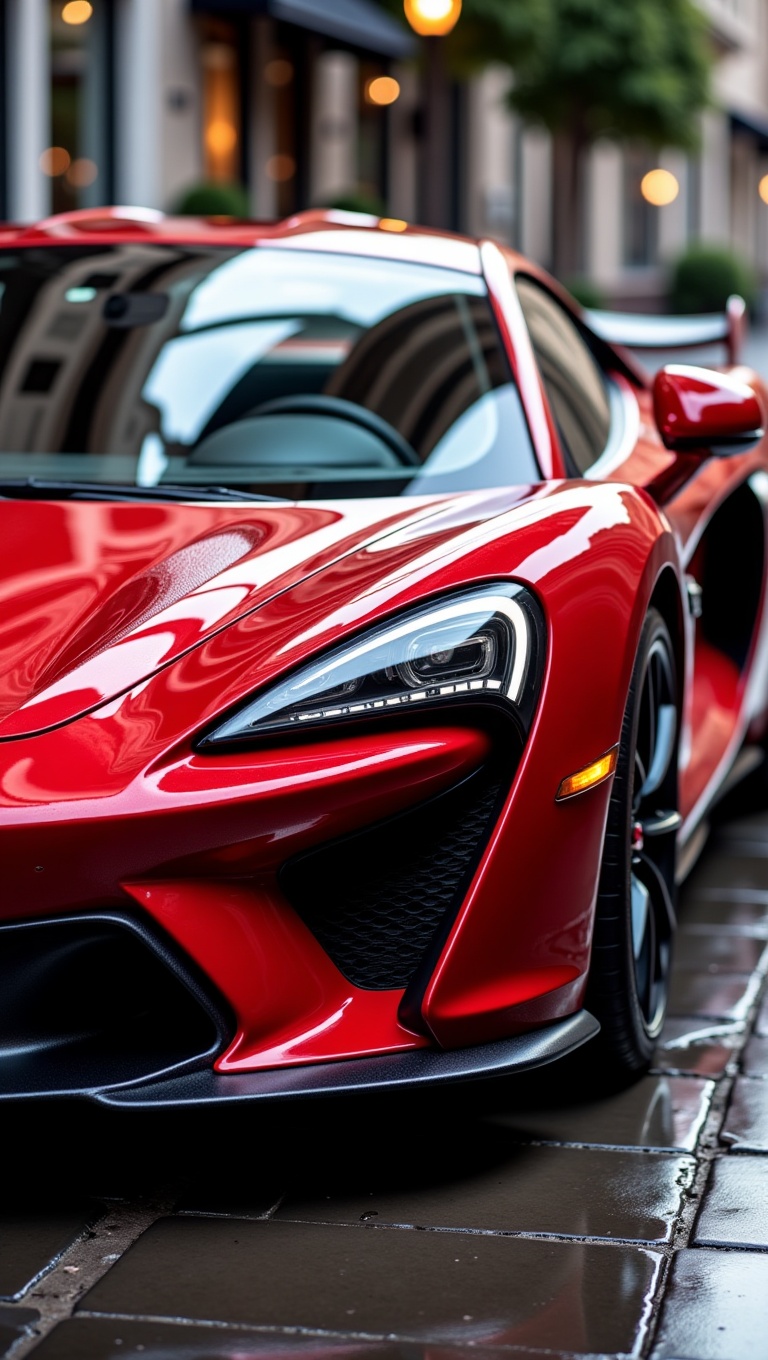 luxury sports car,  glossy paint finish,  reflective chrome on Tensor.Art