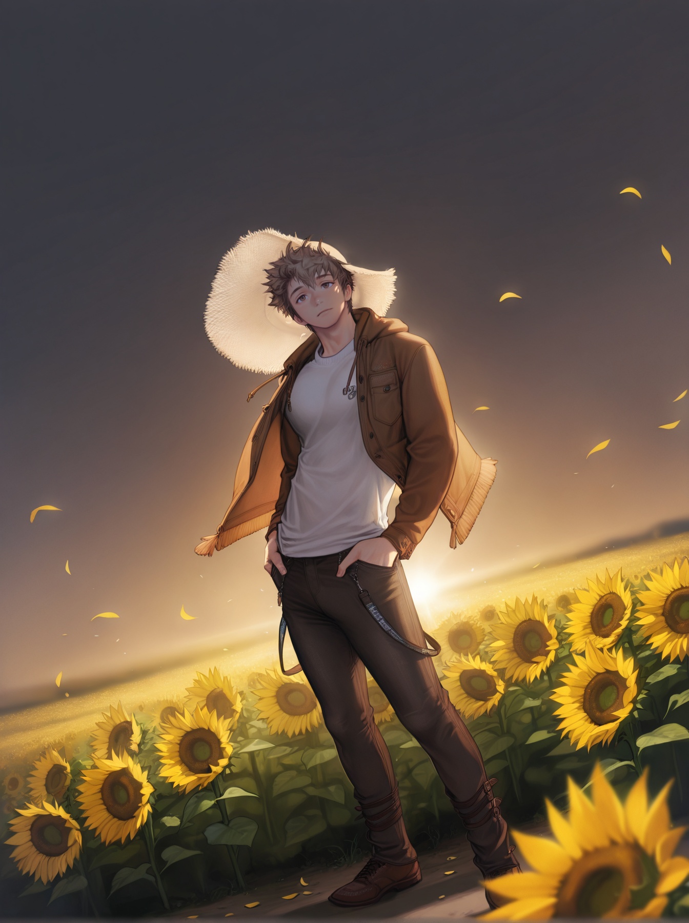 sunflower,  moody lighting,  masterpiece on Tensor.Art