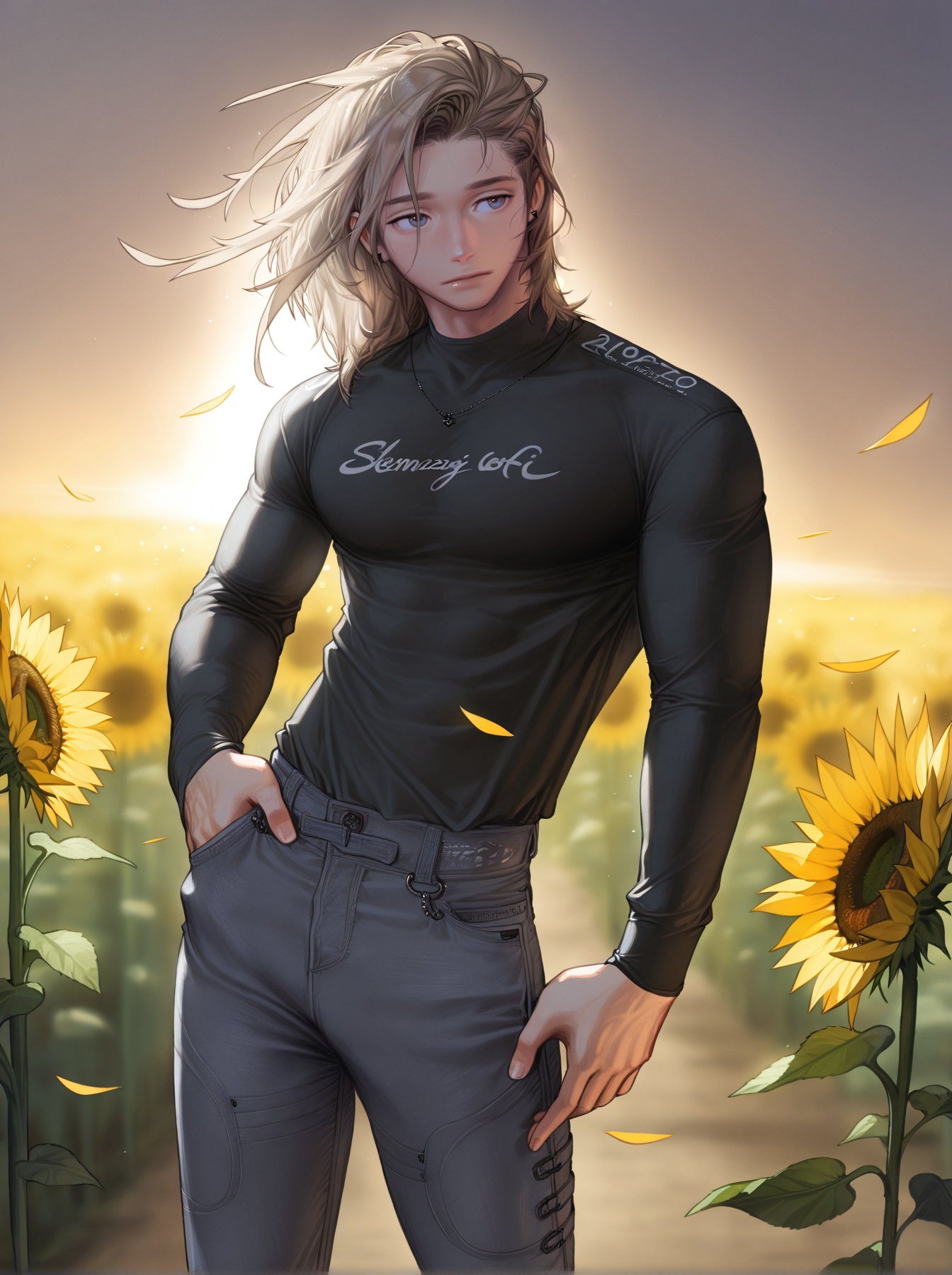 sunflower,  moody lighting,  masterpiece on Tensor.Art