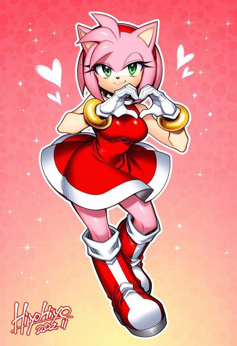 1boy,  HiyoHiyo_XL,  amy rose on Tensor.Art