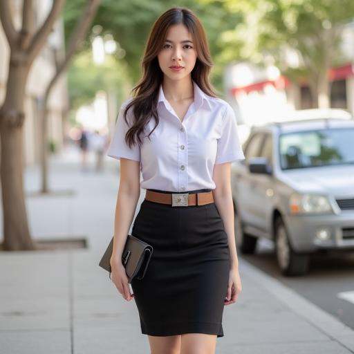 pencil skirt,  shirt on Tensor.Art