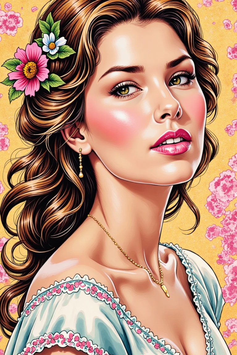 A color ink art of a beauty woman. on Tensor.Art
