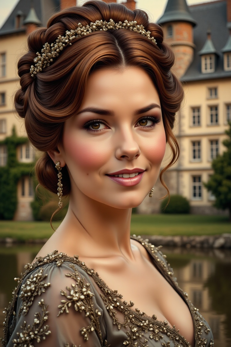 Katarina as beauty victorian woman as seductress,  smiling,  large eyes and lips on Tensor.Art