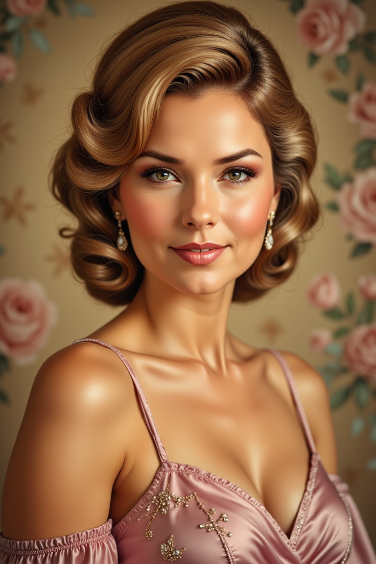 Shania the beauty clear detailed eyes,  Artgerm's sleek lines and Rubens's dynamic curves,  dressed in a period-perfect vi...