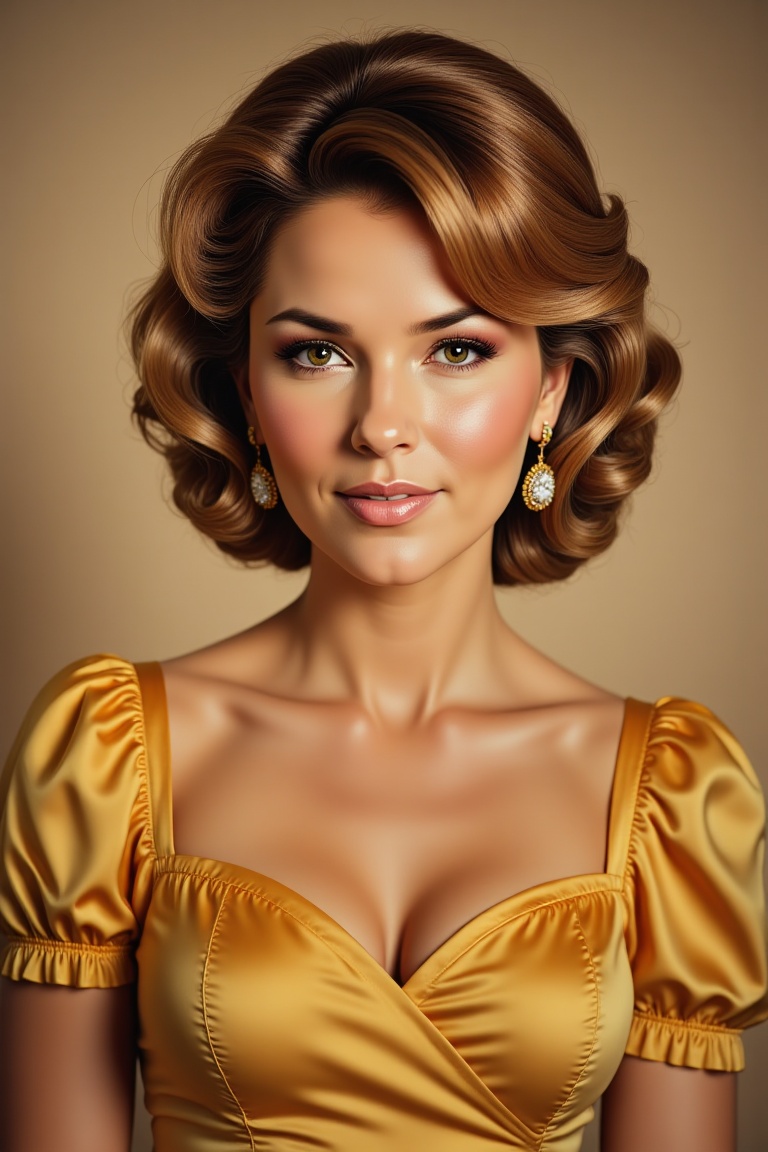 Shania the beauty clear detailed eyes,  Artgerm's sleek lines and Rubens's dynamic curves,  dressed in a period-perfect vi...
