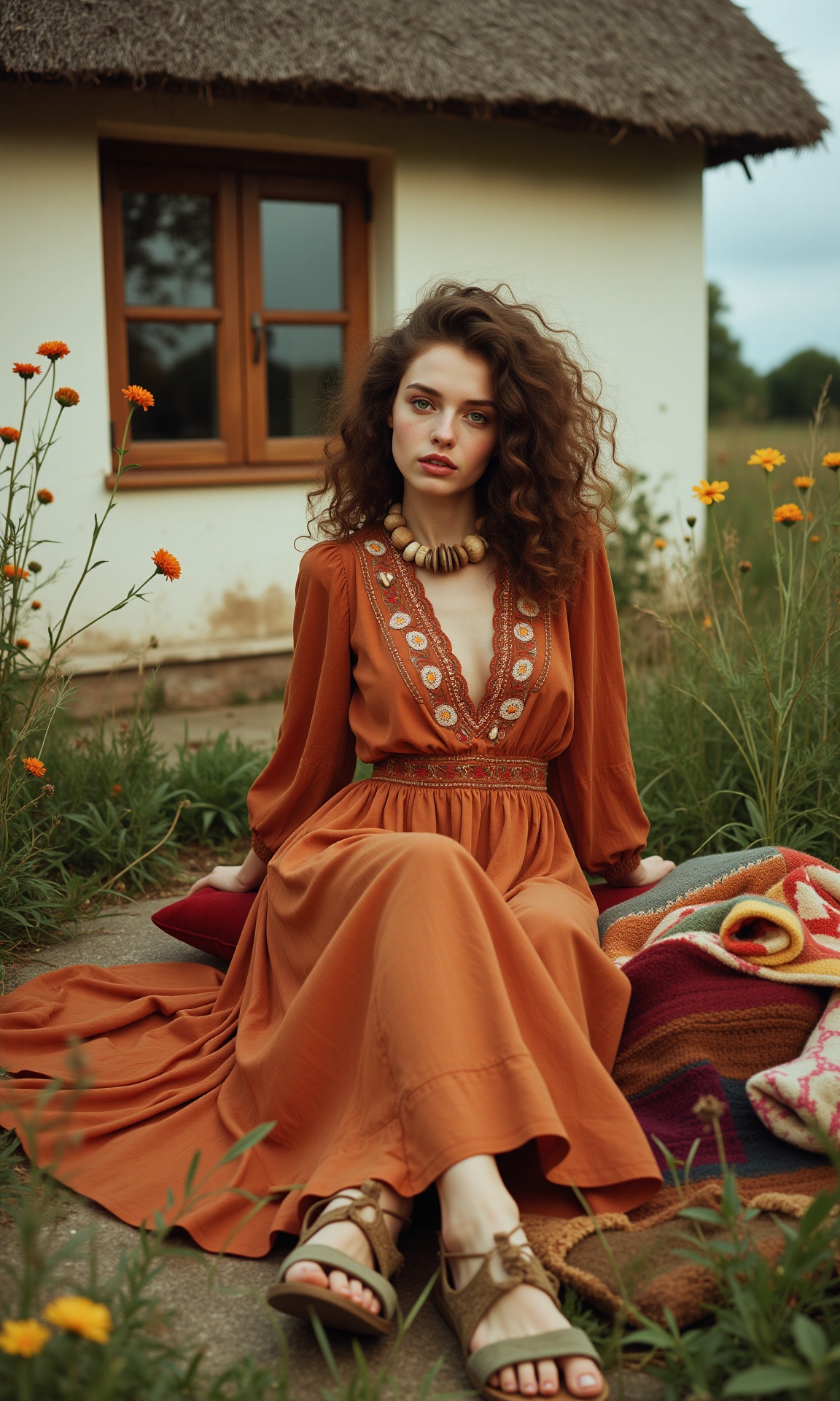 Let me introduce you to my friend,  Sophie. She's a bit of a free spirit,  with a wild mane of curly brown hair and a misc...