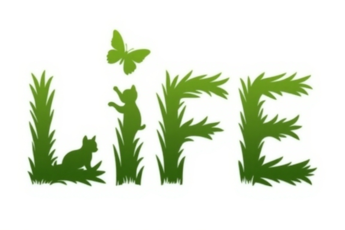 The presented graphic image visualizes the word "LIFE",  designed in a style that can be classified as vector. This approa...