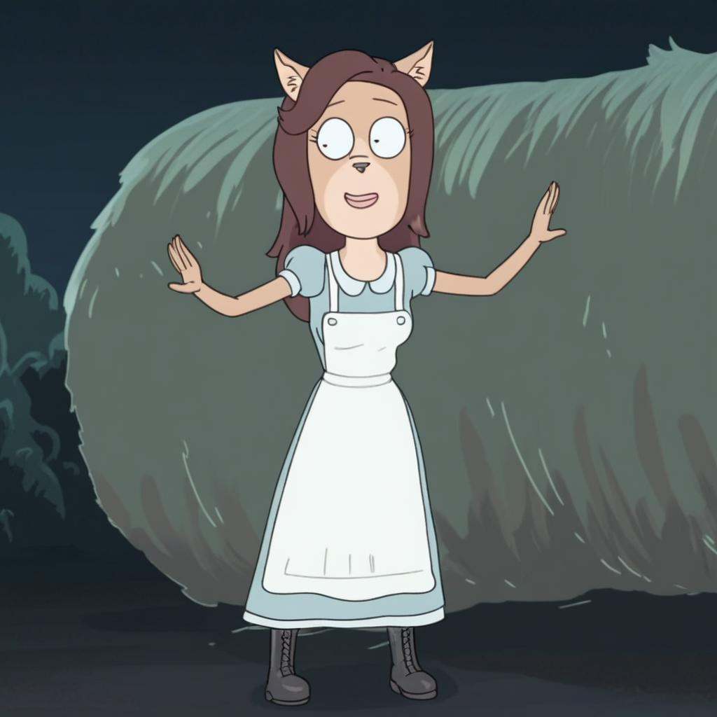 in a forest,  standing,  darker brown hair on Tensor.Art