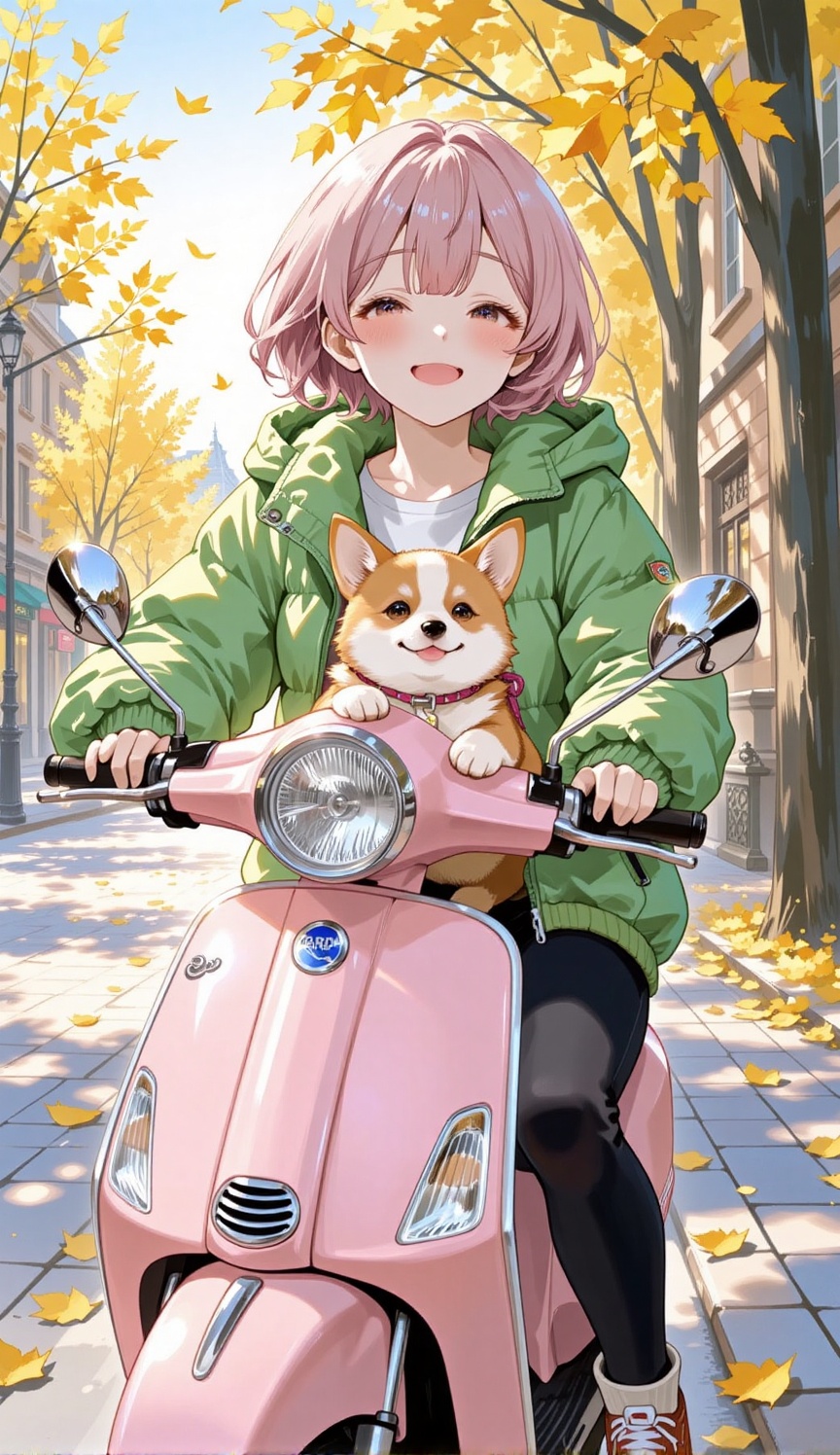 A cheerful anime girl with short,  wavy hair and a big,  happy smile on Tensor.Art