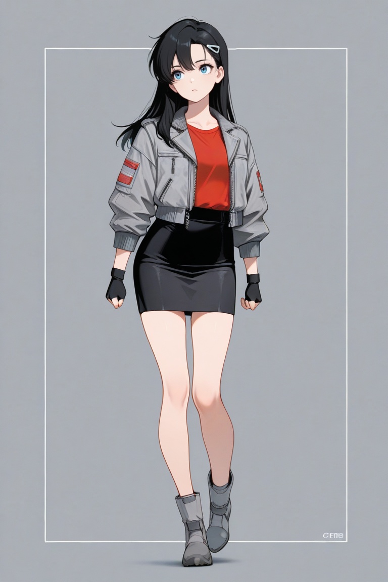 cristy,  black long hair,  white hairclip on Tensor.Art