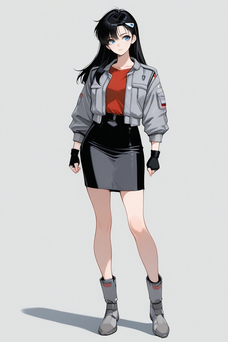 cristy,  black long hair,  white hairclip on Tensor.Art