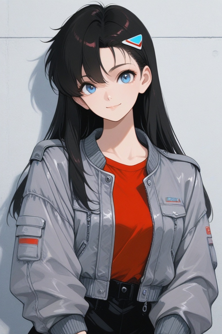 cristy,  black long hair,  white hairclip on Tensor.Art