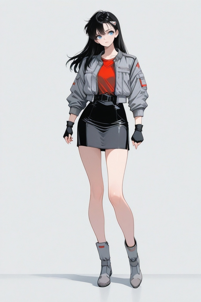 cristy,  black long hair,  white hairclip on Tensor.Art