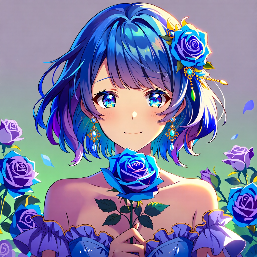 1girl,  solo,  flower on Tensor.Art