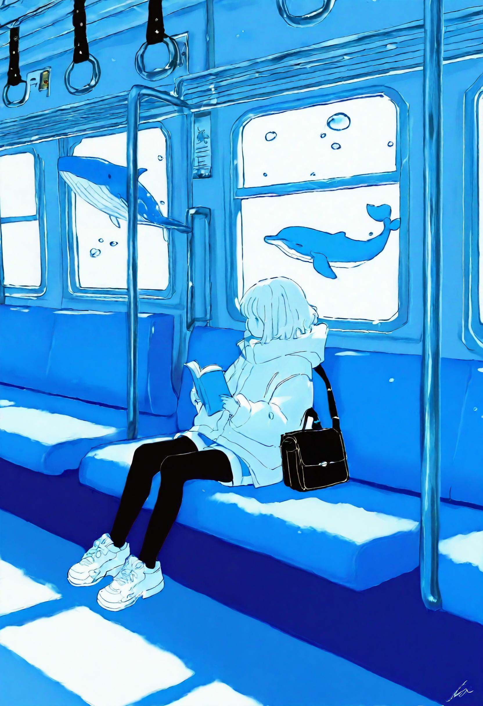 bW9t,  whale,  1girl on Tensor.Art