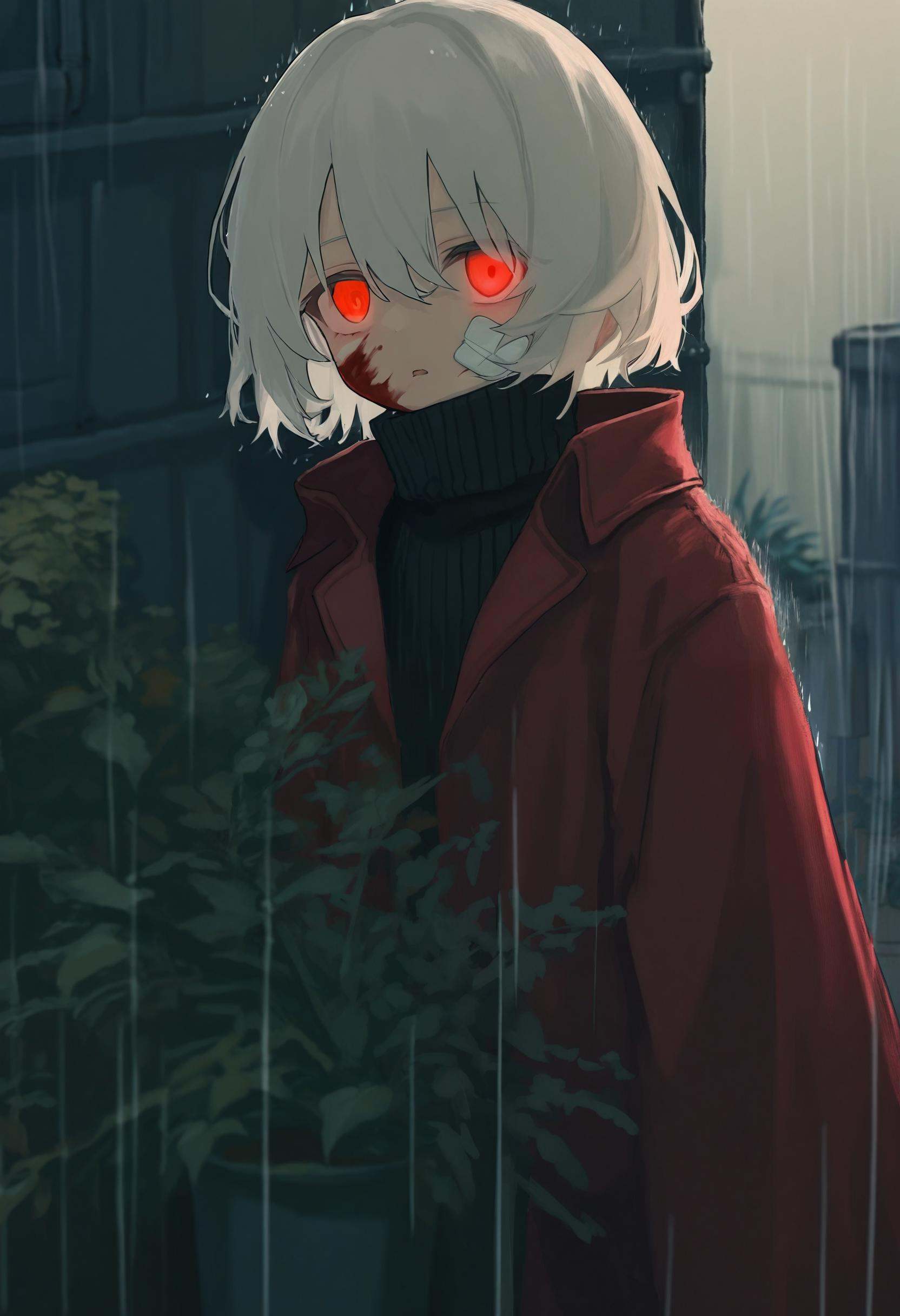 bW9t,  1girl,  red eyes on Tensor.Art