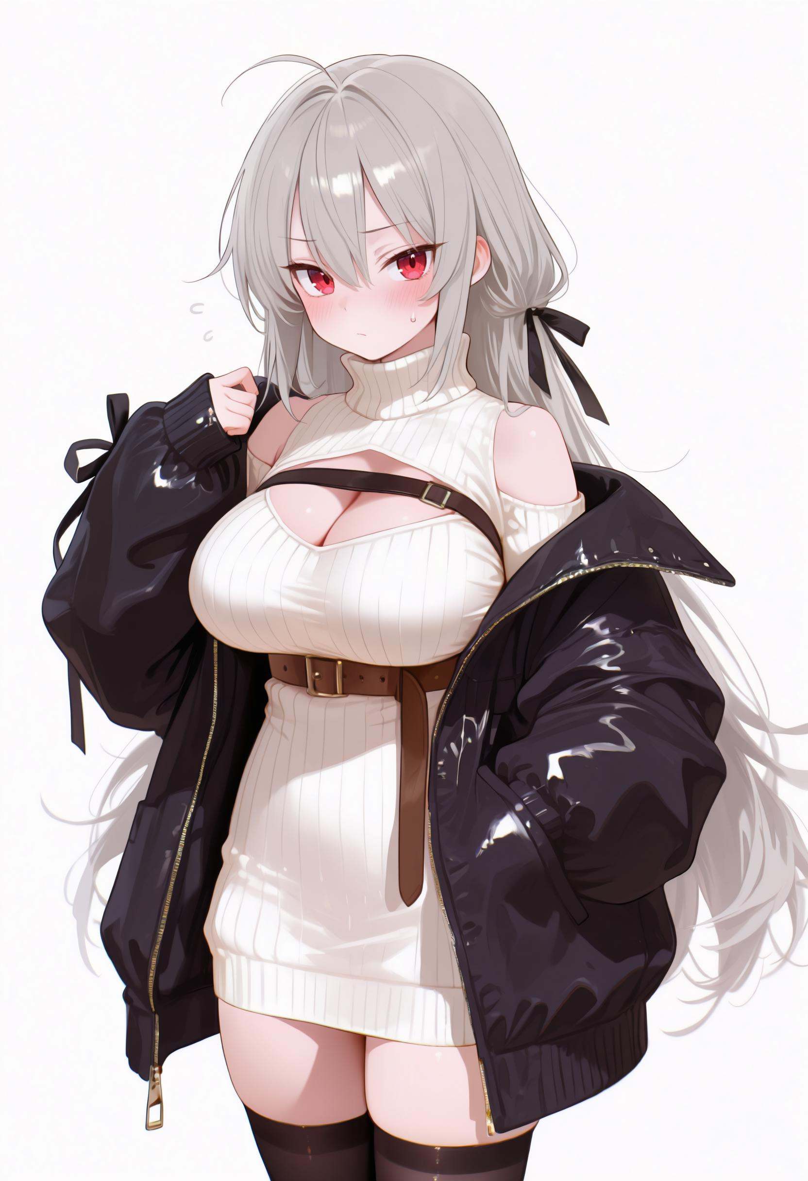 1girl,  solo,  sleeves past wrists on Tensor.Art