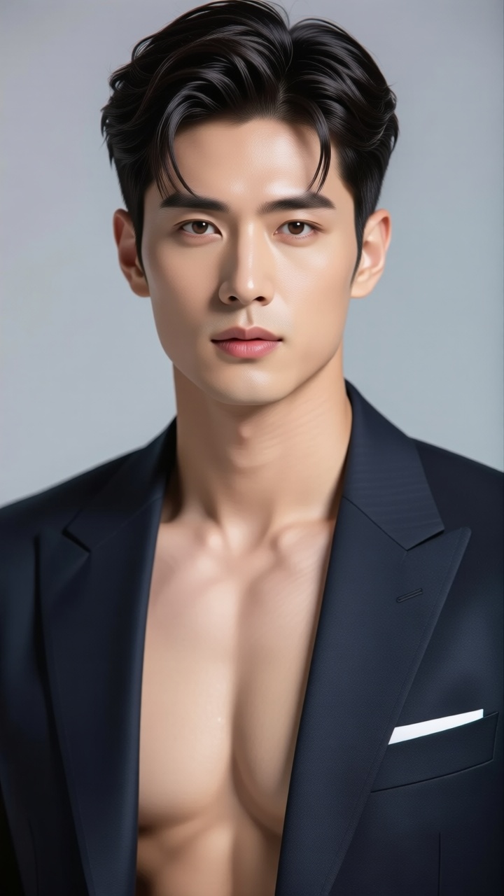 A handsome guy in a suit with a close-up of his upper body on Tensor.Art