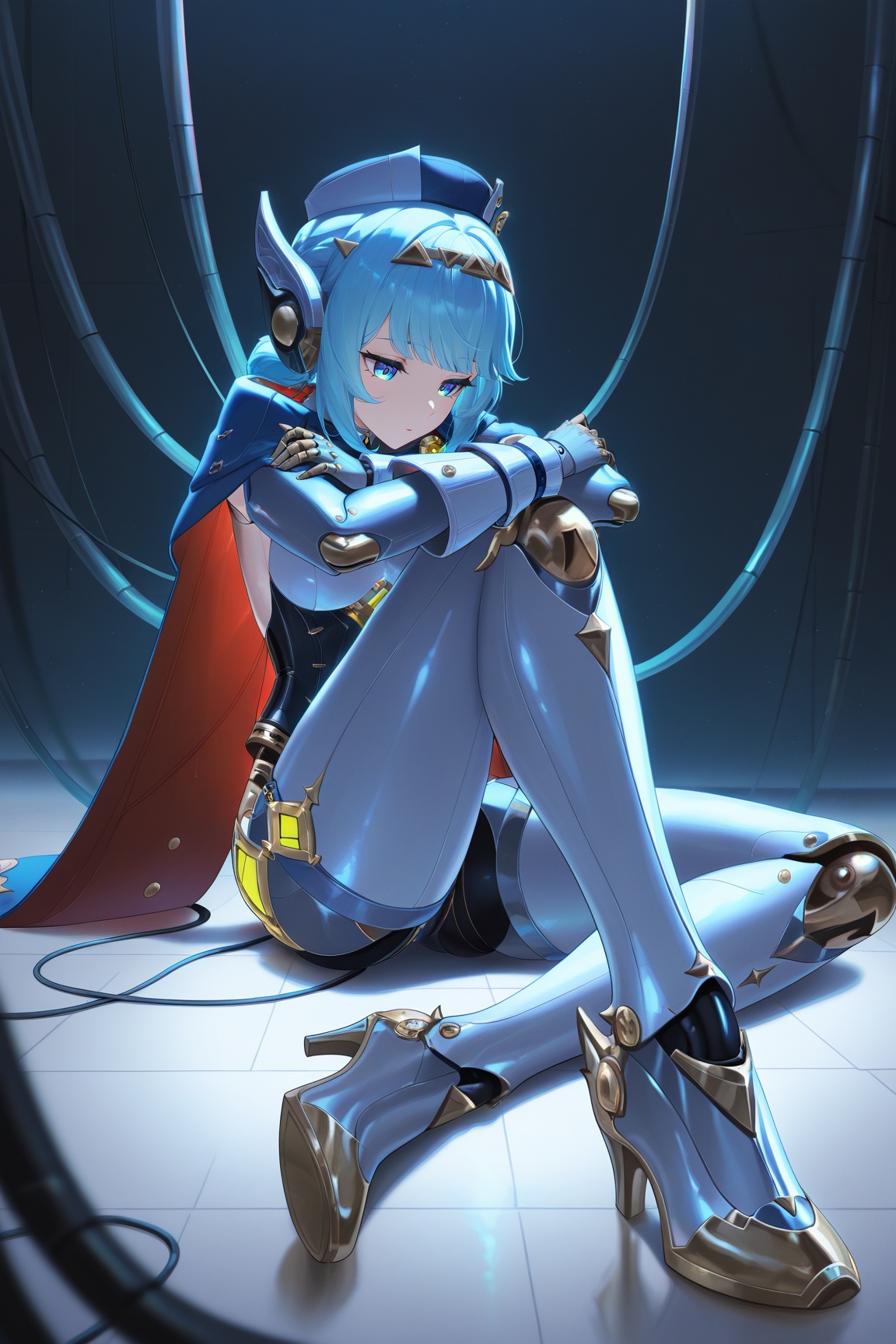 ineffa \(genshin impact\),  1girl,  sitting on Tensor.Art
