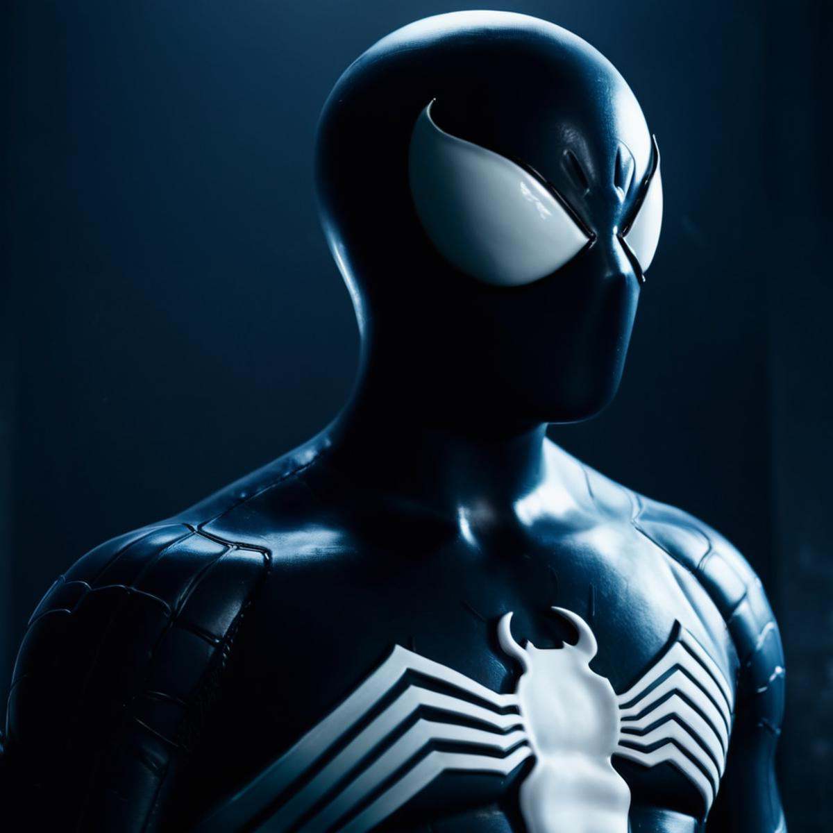 cinematic film still of Symbiote StyleA Symbiote Suit of a man with a strange face and a strange body,  Spider-Man Symbiot...