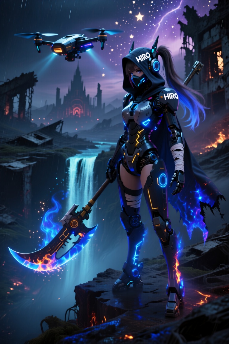 hyper realistic an abandoned cybergear kingdom bioluminescent 1000yo after the apocalypse. seen exploring the kingdom of a...