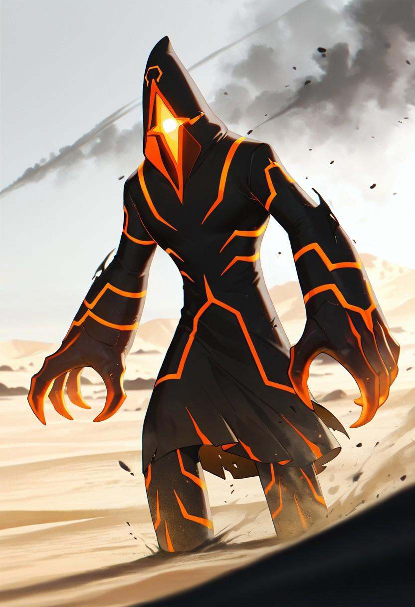 malwaremecha,  no humans,  glowing colorful stripes on Tensor.Art