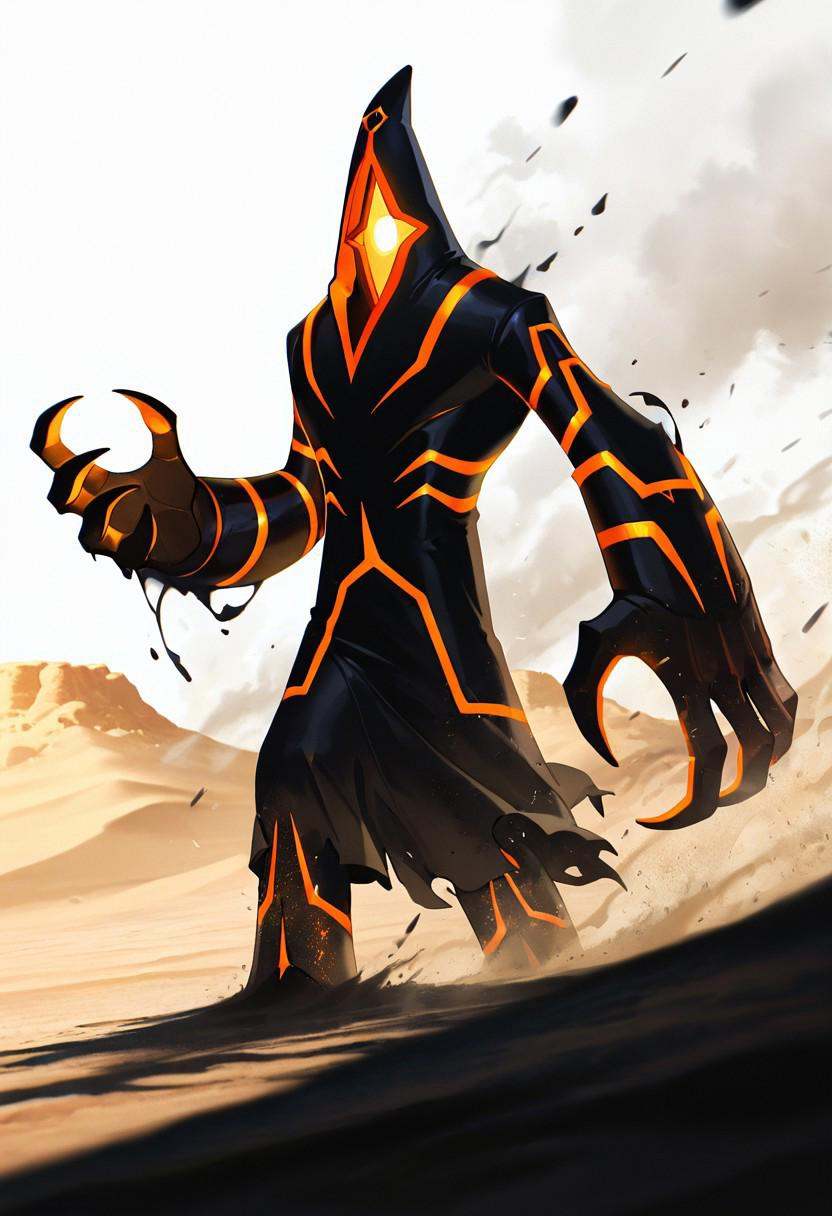 malwaremecha,  no humans,  glowing colorful stripes on Tensor.Art