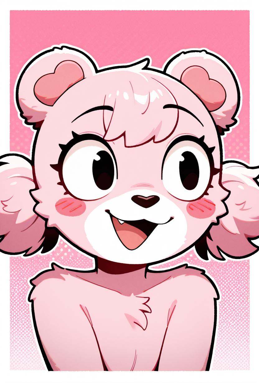 cupcakebear,  bear girl,  pink fur on Tensor.Art