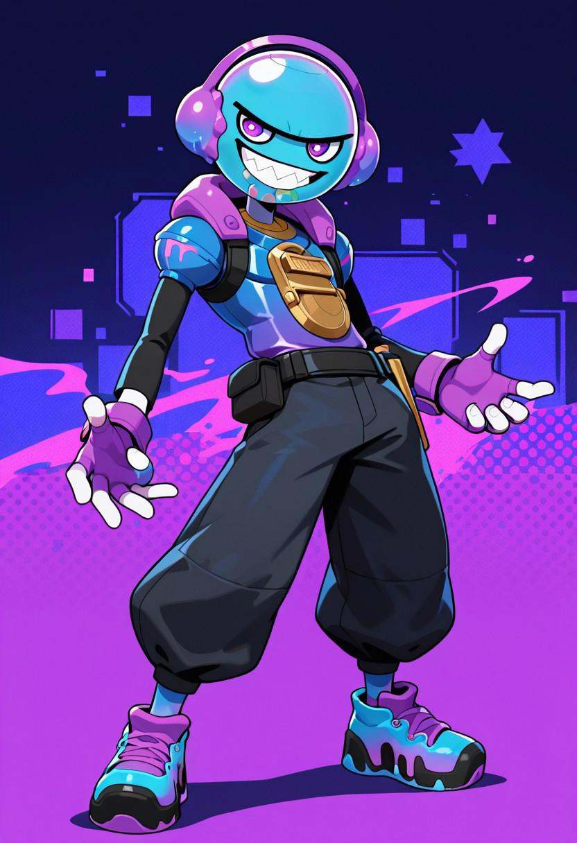 gumbo,  sharp teeth,  purple eyes on Tensor.Art