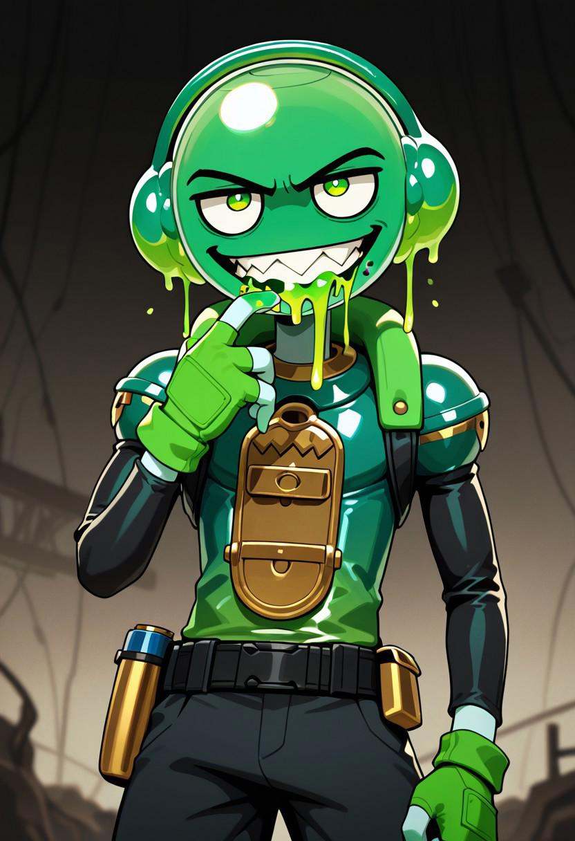 gumbo,  sharp teeth,  green eyes on Tensor.Art