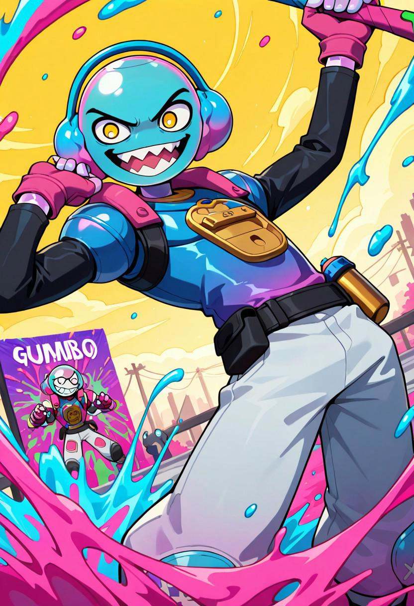 gumbo,  sharp teeth,  yellow eyes on Tensor.Art