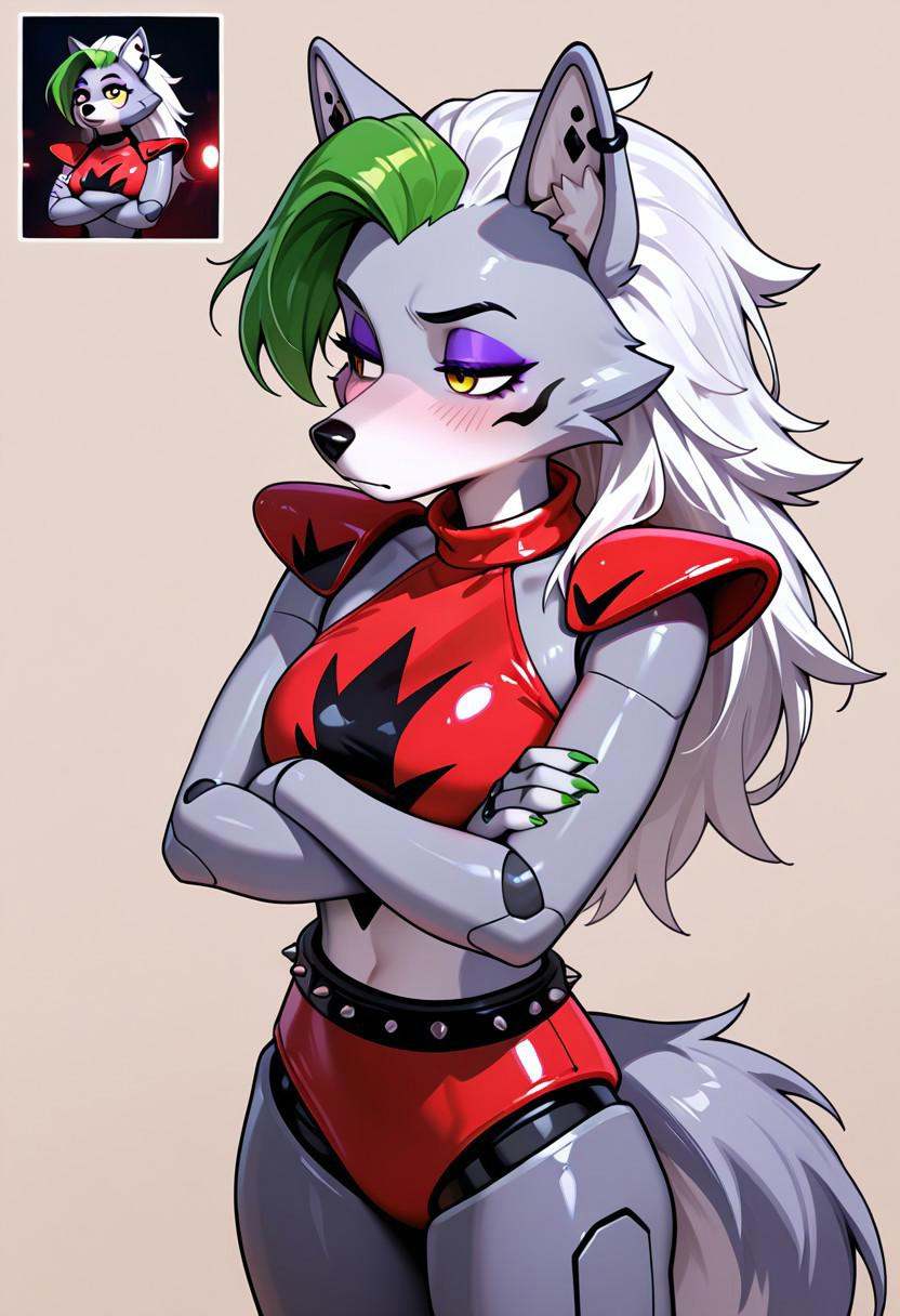 roxywolf,  1girl,  animal ears on Tensor.Art