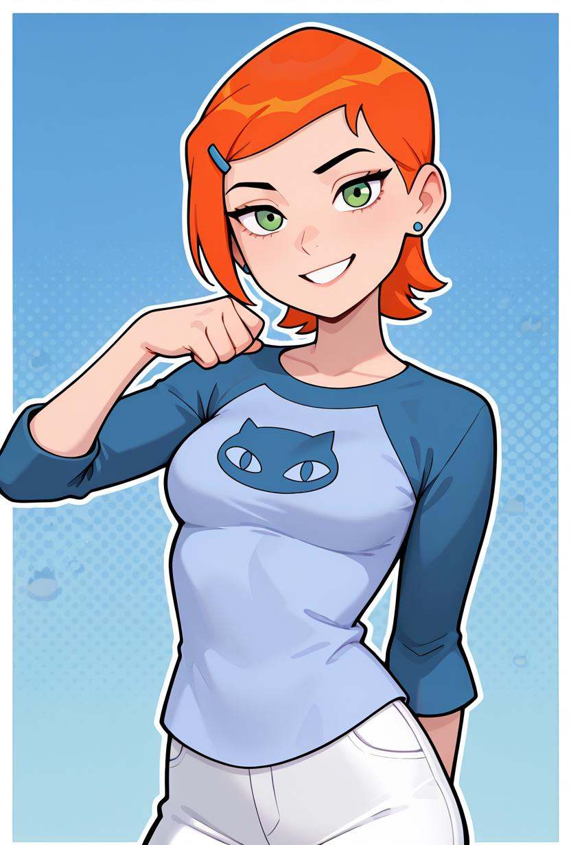 gwenos,  short hair,  hairclip on Tensor.Art