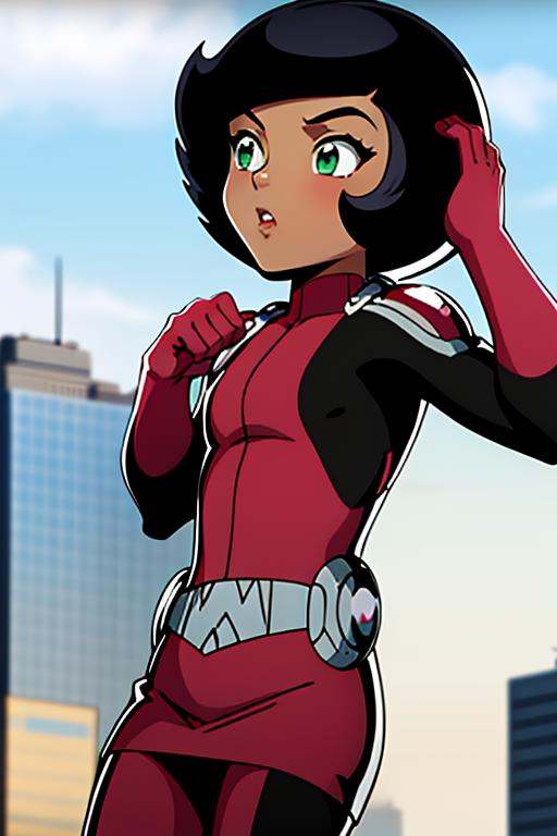 megan,  pink bodysuit,  9/11 on Tensor.Art