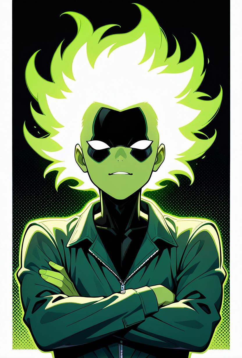 anodite,  colored green skin,  1boy on Tensor.Art