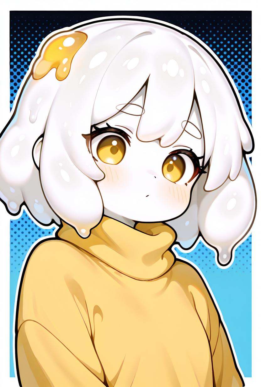 egggirl,  1girl,  white hair on Tensor.Art