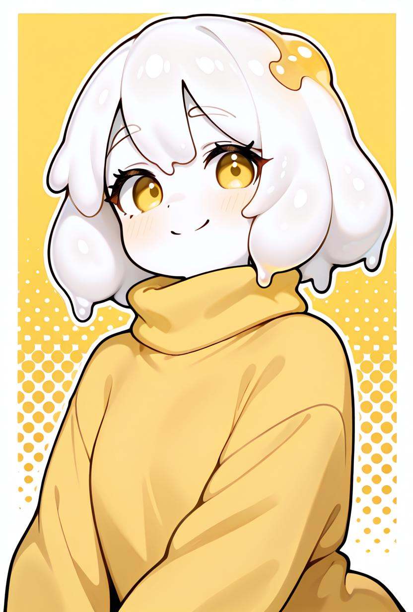 egggirl,  1girl,  white hair on Tensor.Art