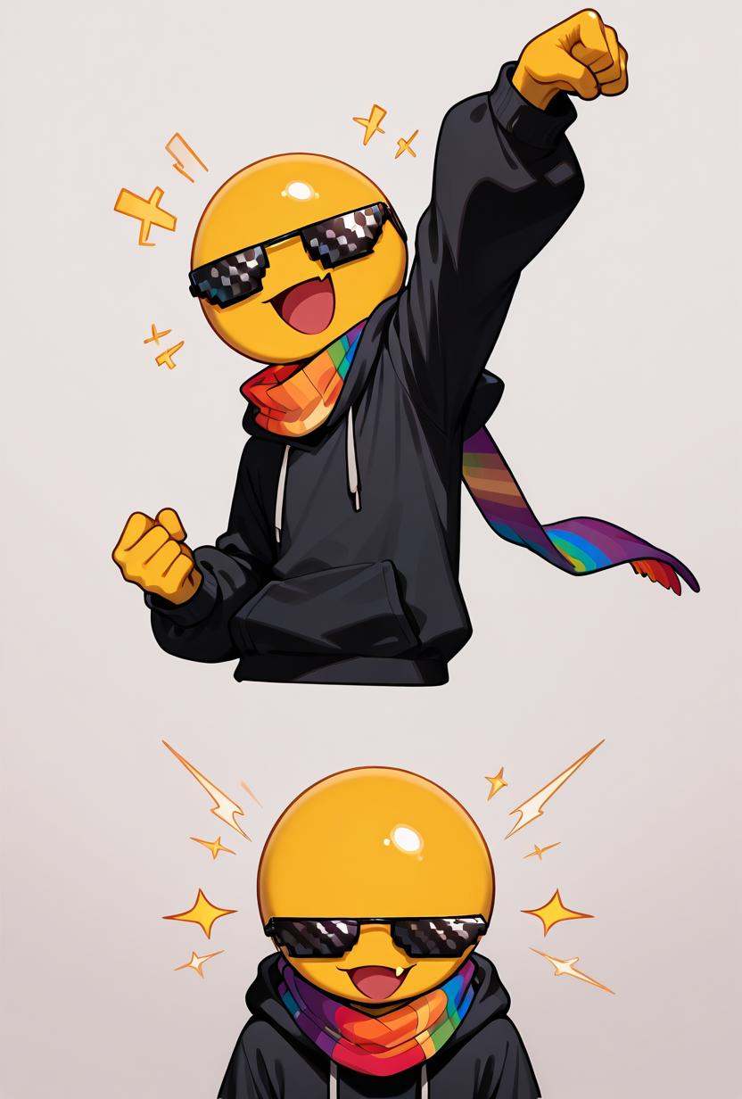 xmattar,  open mouth,  rainbow scarf on Tensor.Art