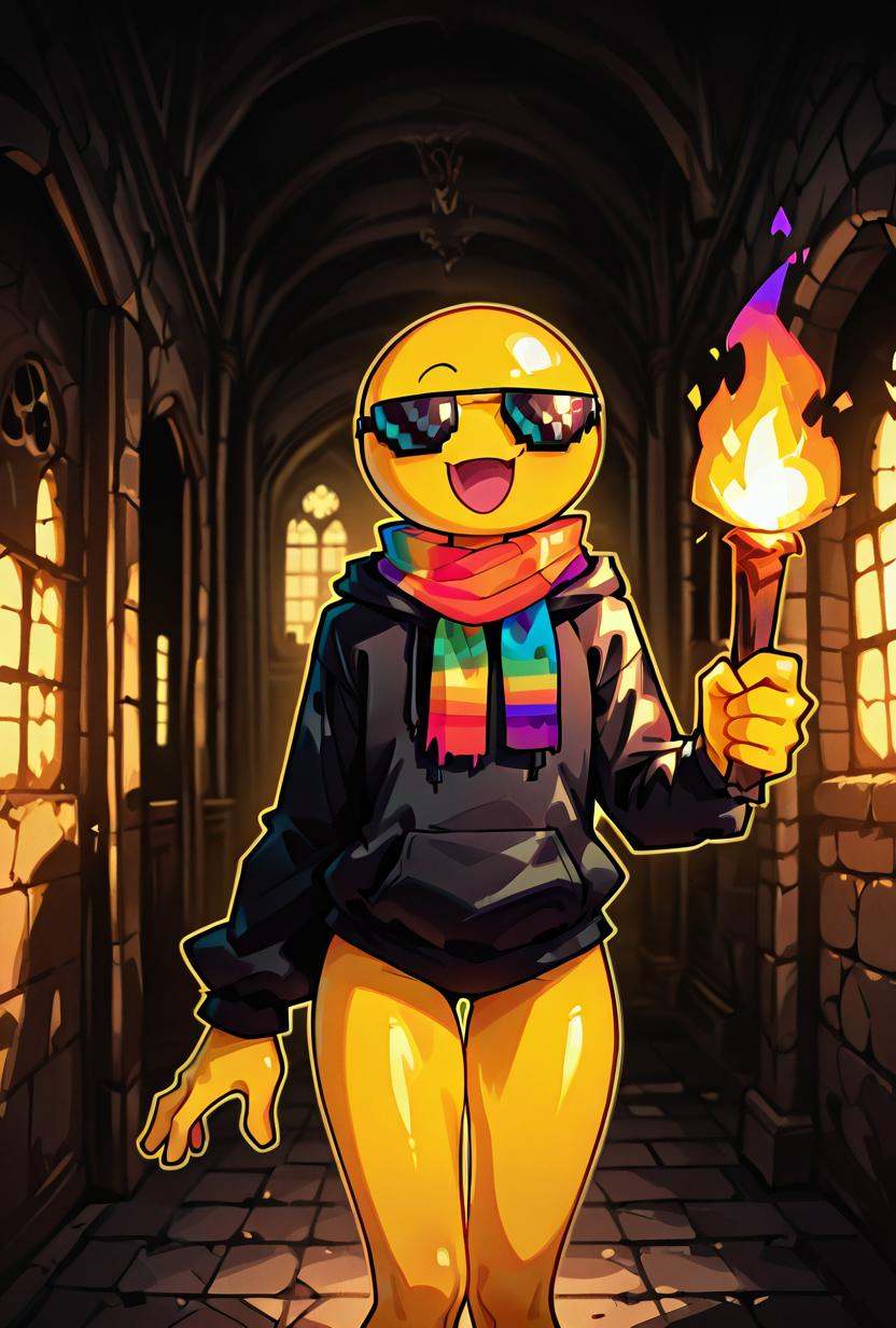 xmattar,  open mouth,  rainbow scarf on Tensor.Art