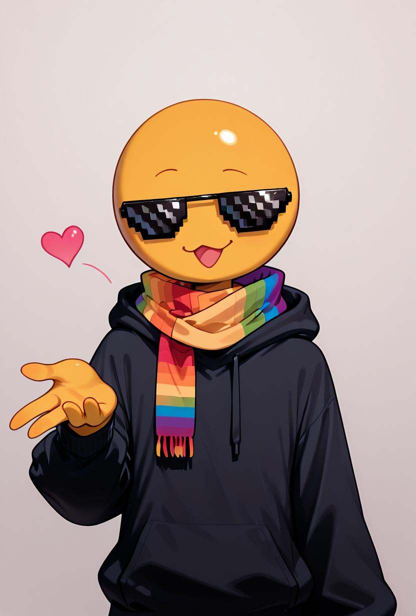 xmattar,  open mouth,  rainbow scarf on Tensor.Art