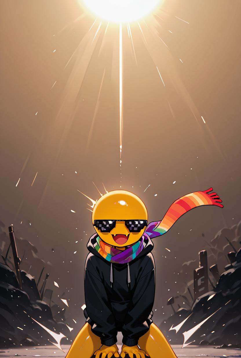 xmattar,  open mouth,  rainbow scarf on Tensor.Art