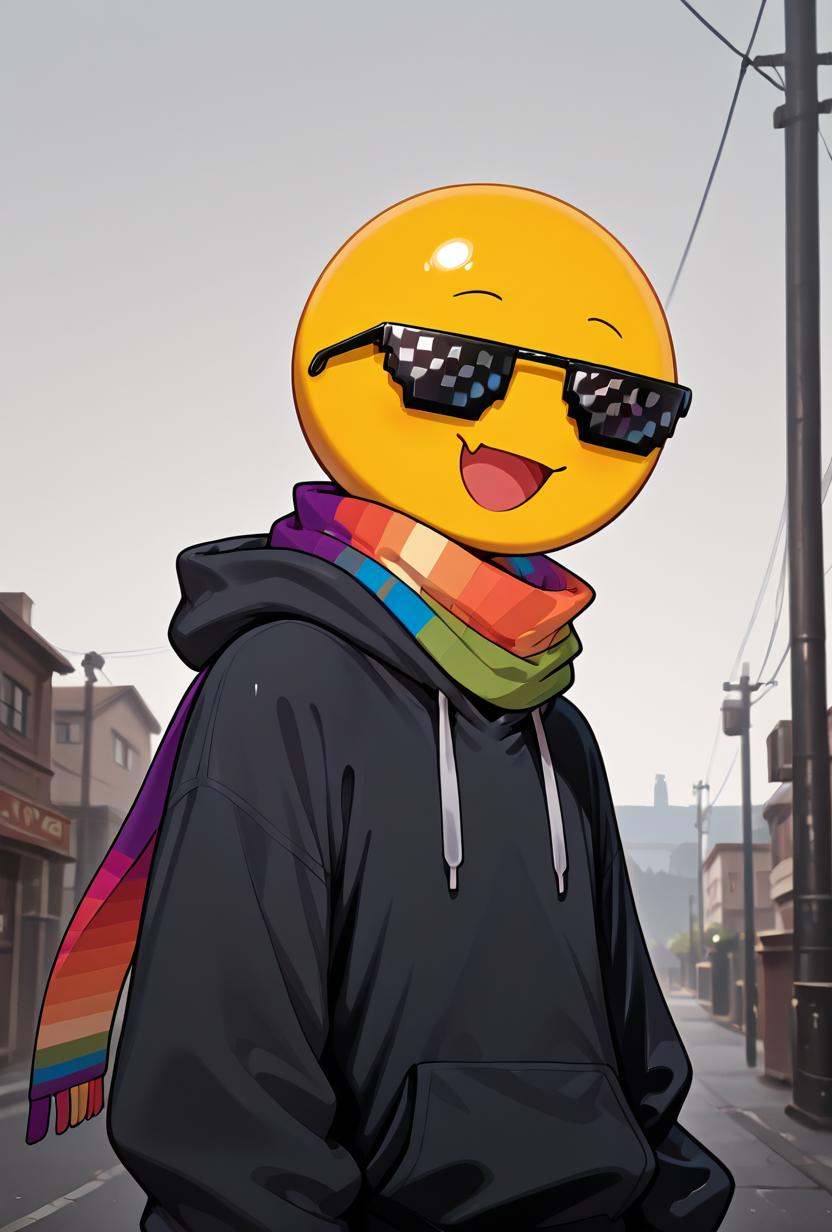 xmattar,  open mouth,  rainbow scarf on Tensor.Art