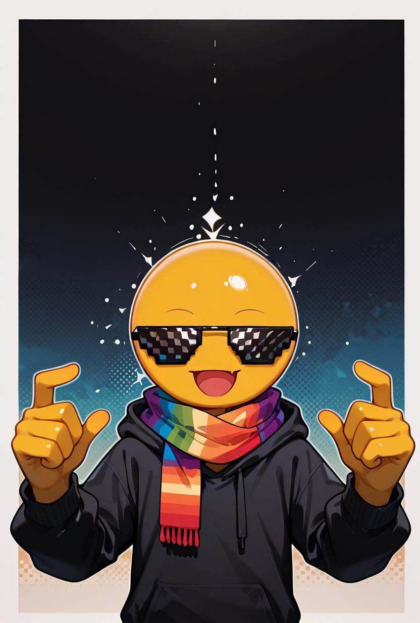 xmattar,  open mouth,  rainbow scarf on Tensor.Art