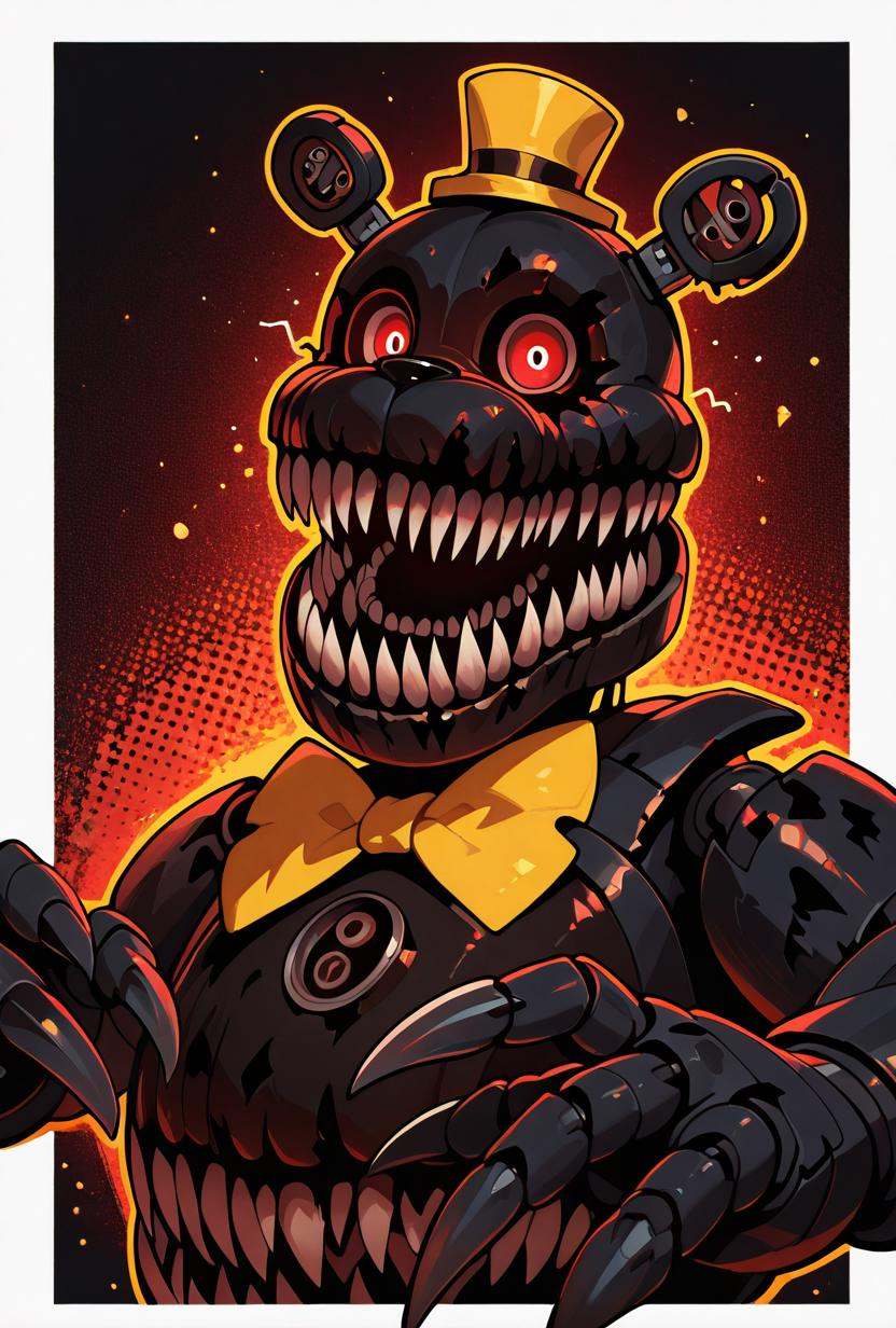 nightmare,  teeth,  yellow top hat on Tensor.Art