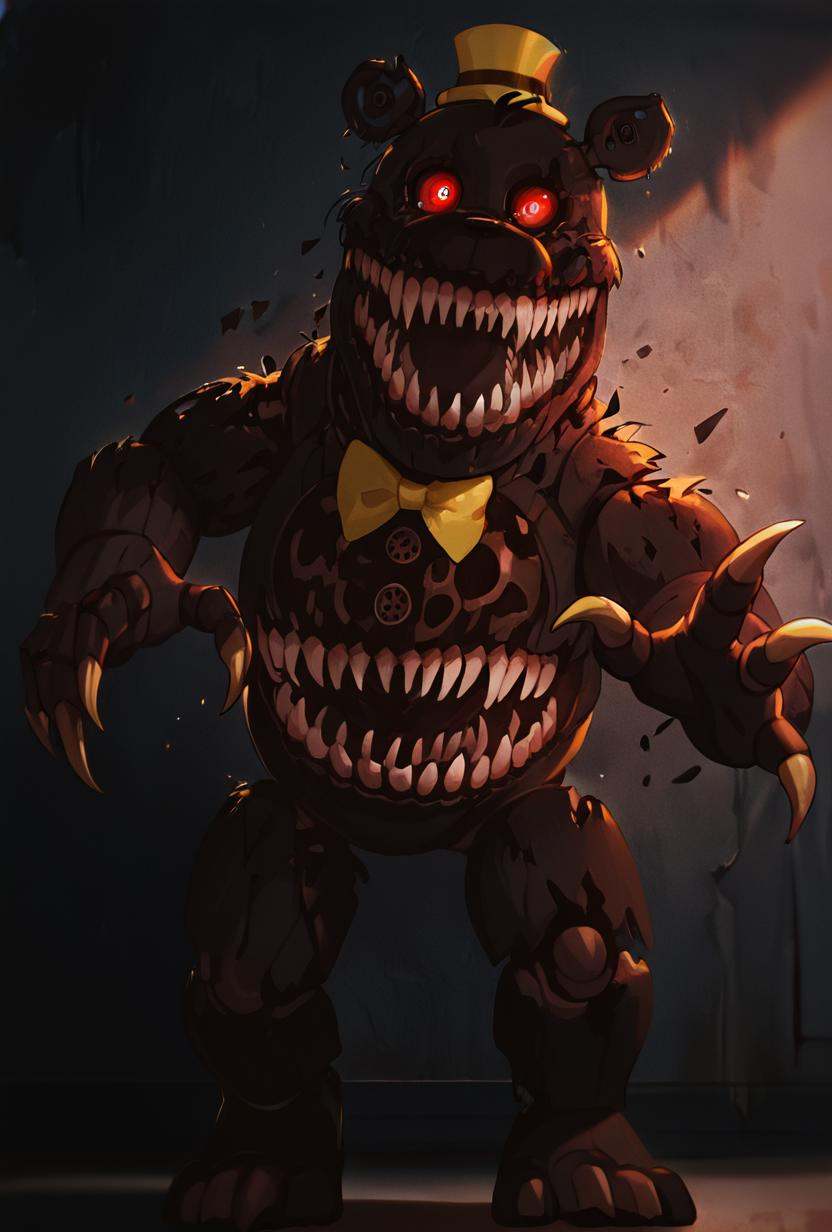 nightmare,  teeth,  yellow top hat on Tensor.Art